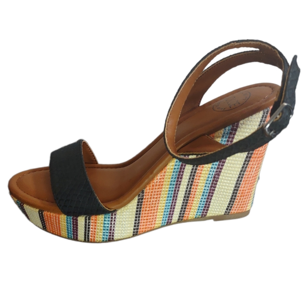 Mojo Moxy Multicolor Espadrille Wedge Heels  Size 6.5 - Picture 5 of 5